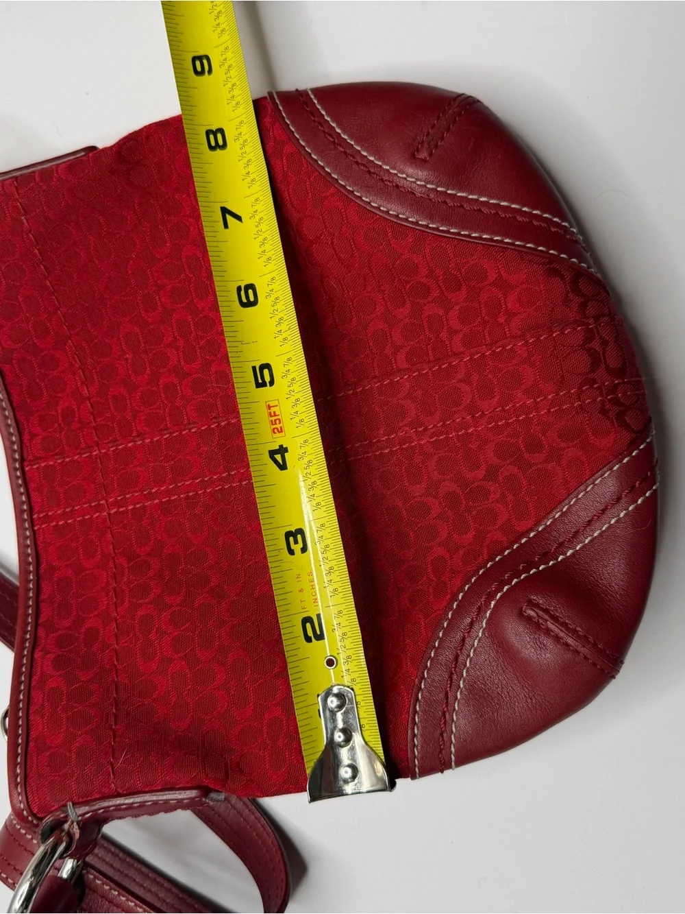 vintage Y2K Coach Soho Cherry Red Signature Canvas and Leather crossbody bag